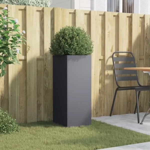 vidaXL Krukker & Plantebeholdere^plantekasse 32x29x75 cm koldvalset stål antracitgrå - Plantekrukker
