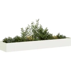 vidaXL Plantningsbænke^plantekasse 360x80x40 cm stål hvid