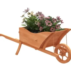 Best plantekasse 128x45,5x43 cm trillebørsdesign massivt fyr Krukker & Plantebeholdere