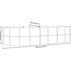 vidaXL Krukker & Plantebeholdere^plantekasse 291x140x68 cm pulverlakeret stål grå - Plantekrukker