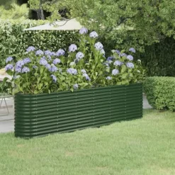 vidaXL Krukker & Plantebeholdere^plantekasse 260x40x68 cm pulverlakeret stål grøn - Plantekrukker