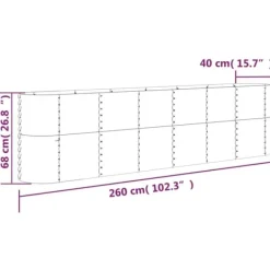 vidaXL Krukker & Plantebeholdere^plantekasse 260x40x68 cm pulverlakeret stål grøn - Plantekrukker