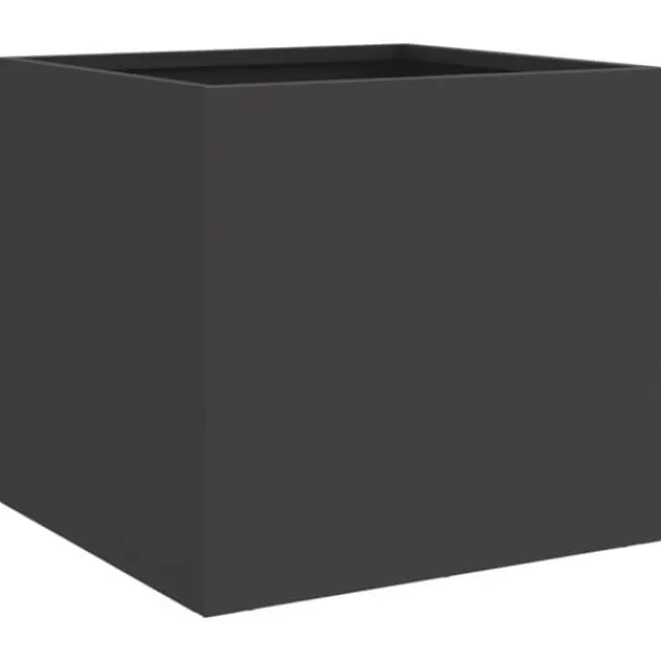 Clearance plantekasser 2 stk. 32x30x29 cm koldvalset stål sort - Plantekrukker Krukker & Plantebeholdere