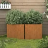 Sale plantekasser 2 stk. 42x40x39 cm cortenstål - Plantekrukker Krukker & Plantebeholdere