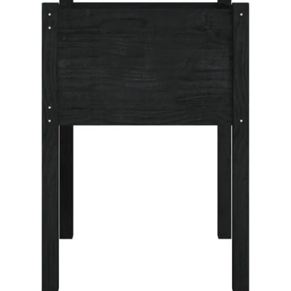 New plantekasser 2 stk. 50x50x70 cm massivt fyrretræ sort - Plantekrukker Krukker & Plantebeholdere