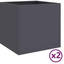 vidaXL Krukker & Plantebeholdere^plantekasser 2 stk. 49x47x46 cm koldvalset stål antracitgrå - Plantekrukker