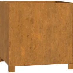 Outlet plantekasser med ben 2 stk. 49x47x50 cm cortenstål rustfarvet - Plantekrukker Krukker & Plantebeholdere