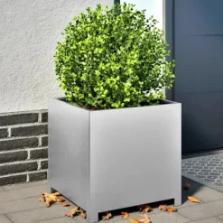 vidaXL Krukker & Plantebeholdere^plantekrukke 50x50x50 cm galvaniseret stål