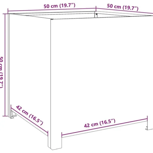 vidaXL Krukker & Plantebeholdere^plantekrukke 50x50x50 cm galvaniseret stål