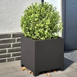 Hot plantekrukke 40x40x40 cm stål sort Krukker & Plantebeholdere