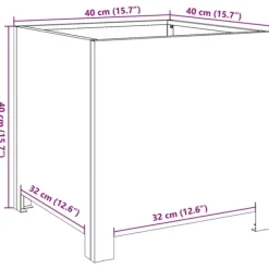Hot plantekrukke 40x40x40 cm stål sort Krukker & Plantebeholdere