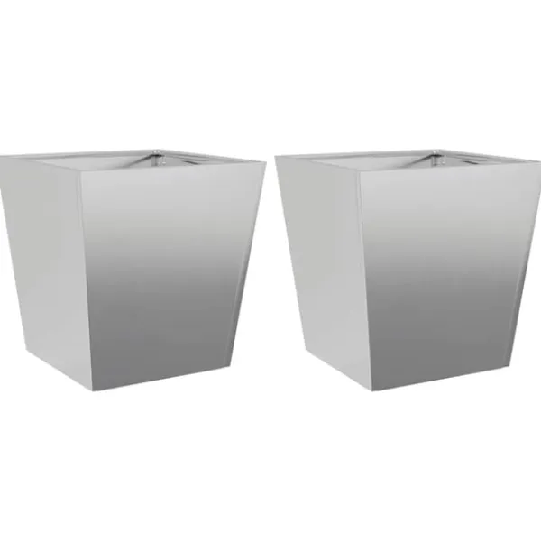 vidaXL Krukker & Plantebeholdere^plantekrukker 2 stk. 40x40x40 cm galvaniseret stål