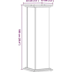 Best plantestativ 33x33x100 cm konstrueret træ sort Plantestativer