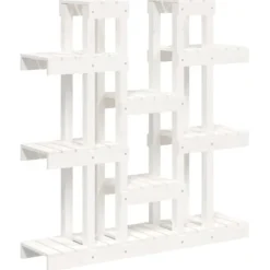 vidaXL Plantestativer^plantestativ 104,5x25x109,5 cm massivt fyrretræ hvid - Planteborde