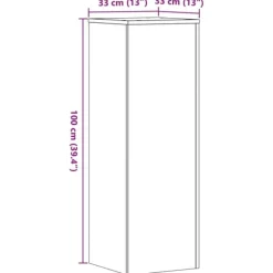 New plantestativ 33x33x100 cm konstrueret træ hvid Plantestativer