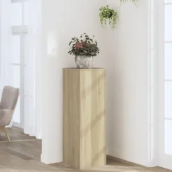 Discount plantestativ 33x33x100 cm konstrueret træ sonoma-eg Plantestativer