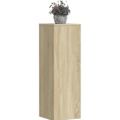Discount plantestativ 33x33x100 cm konstrueret træ sonoma-eg Plantestativer