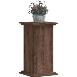 Discount plantestativ 33x33x60 cm konstrueret træ brun egetræsfarve Plantestativer