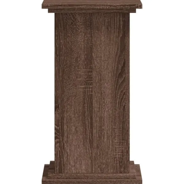 Discount plantestativ 33x33x60 cm konstrueret træ brun egetræsfarve Plantestativer