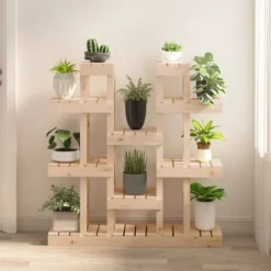 Clearance plantestativ 104,5x25x109,5 cm massivt fyrretræ - Planteborde Plantestativer
