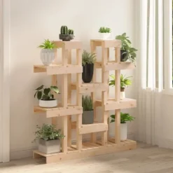 Clearance plantestativ 104,5x25x109,5 cm massivt fyrretræ - Planteborde Plantestativer