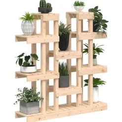 Clearance plantestativ 104,5x25x109,5 cm massivt fyrretræ - Planteborde Plantestativer