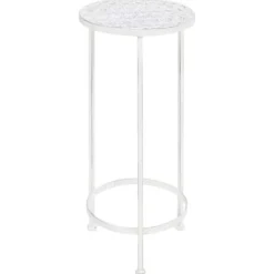 Clearance plantestativer 3 dele vintagestil metal antik hvid - Planteborde Plantestativer