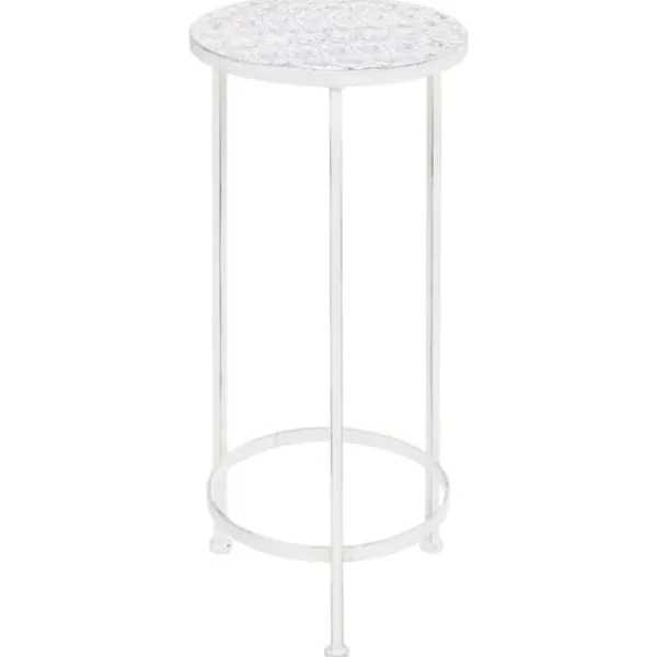 Clearance plantestativer 3 dele vintagestil metal antik hvid - Planteborde Plantestativer