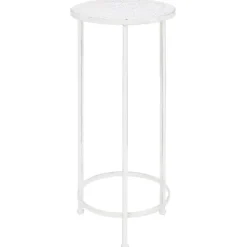 Clearance plantestativer 3 dele vintagestil metal antik hvid - Planteborde Plantestativer