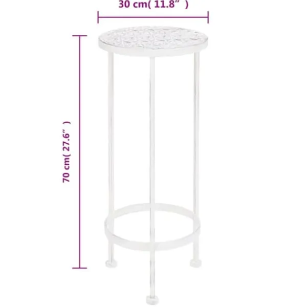 Clearance plantestativer 3 dele vintagestil metal antik hvid - Planteborde Plantestativer