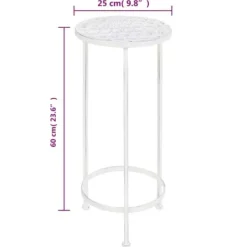 Clearance plantestativer 3 dele vintagestil metal antik hvid - Planteborde Plantestativer