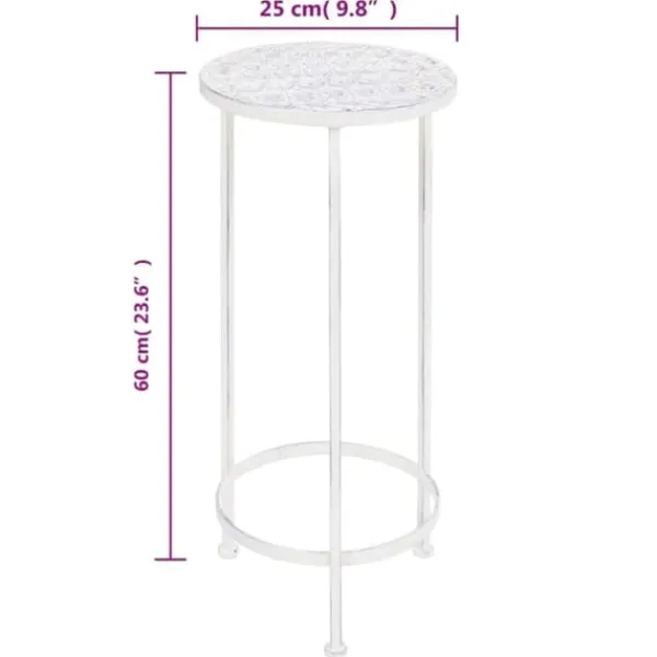 Clearance plantestativer 3 dele vintagestil metal antik hvid - Planteborde Plantestativer