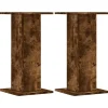 Outlet plantestativer 2 stk. 30x30x60 cm konstrueret træ røget eg Plantestativer
