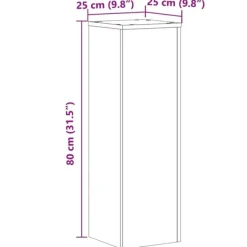 vidaXL Plantestativer^plantestativer 2 stk. 25x25x80 cm konstrueret træ røget eg