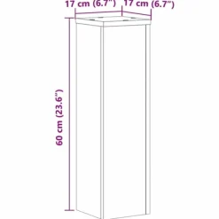 vidaXL Plantestativer^plantestativer 2 stk. 17x17x60 cm konstrueret træ egetræsfarvet