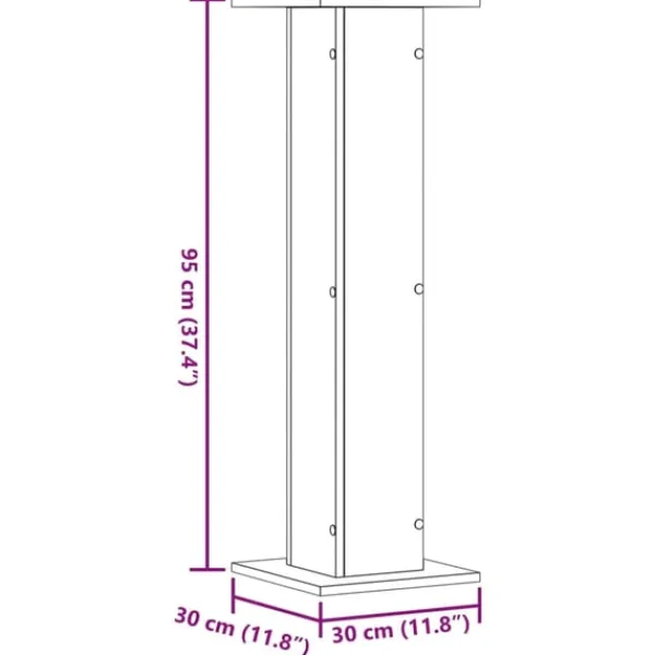 vidaXL Plantestativer^plantestativer 2 stk. 30x30x95 cm konstrueret træ grå sonoma-eg