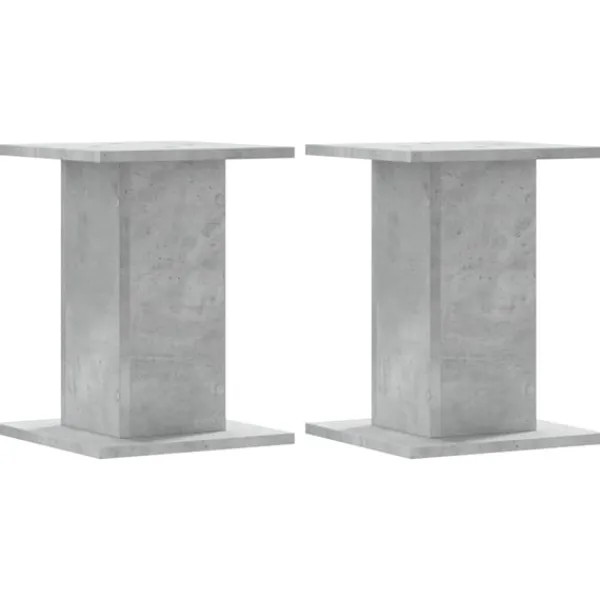 Sale plantestativer 2 stk. 30x30x40 cm konstrueret træ betongrå Plantestativer
