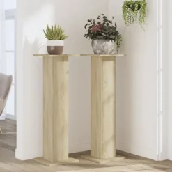 Clearance plantestativer 2 stk. 30x30x95 cm konstrueret træ sonoma-eg Plantestativer