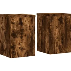 Best plantestativer 2 stk. 25x25x35 cm konstrueret træ røget eg Plantestativer
