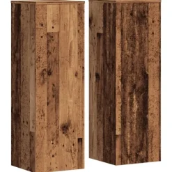 vidaXL Postkasser & Brevindkast^plantestativer 2 stk. 33x33x100 cm konstrueret træ antikt træ