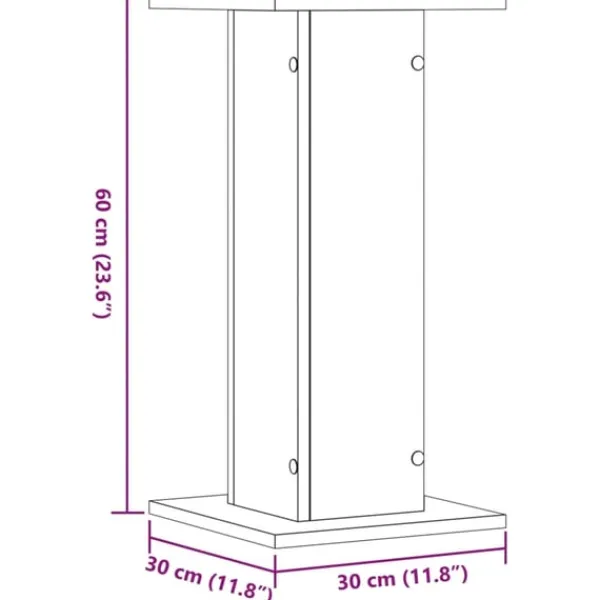Hot plantestativer 2 stk. 30x30x60 cm konstrueret træ antikt træ Plantestativer