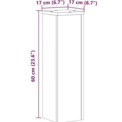vidaXL Plantestativer^plantestativer 2 stk. 17x17x60 cm konstrueret træ antikt træ