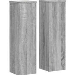 Clearance plantestativer 2 stk. 17x17x60 cm konstrueret træ grå sonoma-eg Plantestativer