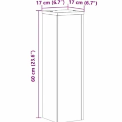 Clearance plantestativer 2 stk. 17x17x60 cm konstrueret træ grå sonoma-eg Plantestativer
