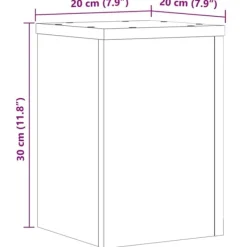 Best plantestativer 2 stk. 20x20x30 cm konstrueret træ sort Plantestativer