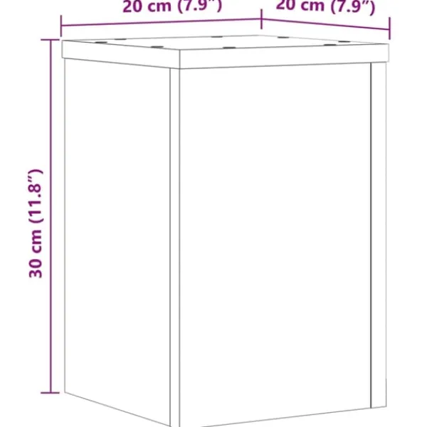 Best plantestativer 2 stk. 20x20x30 cm konstrueret træ sort Plantestativer