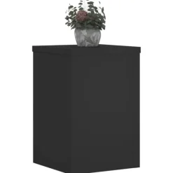Best plantestativer 2 stk. 20x20x30 cm konstrueret træ sort Plantestativer