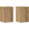 Best plantestativer 2 stk. 20x20x30 cm konstrueret træ egetræsfarvet Plantestativer