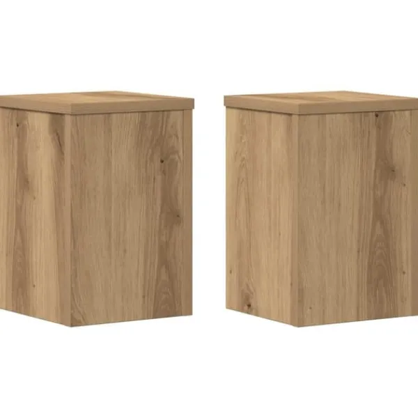 Best plantestativer 2 stk. 20x20x30 cm konstrueret træ egetræsfarvet Plantestativer