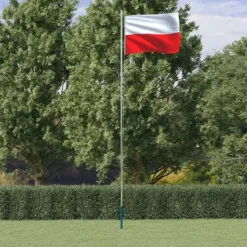 Sale Polen flag og flagstang 6,23 m aluminium - Flag & vimpler Flag & Vindposer